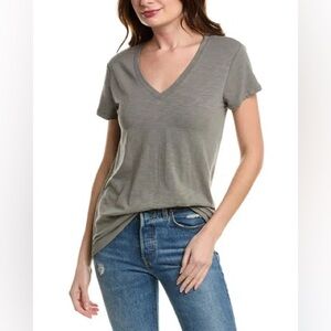 Splendid Kate Slub green v neck t shirt size XXLarge